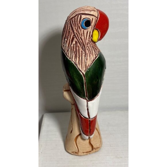 Handcrafted Ceramic Parrot Figurine From Venezuela 7.5" - Picture 5 of 9